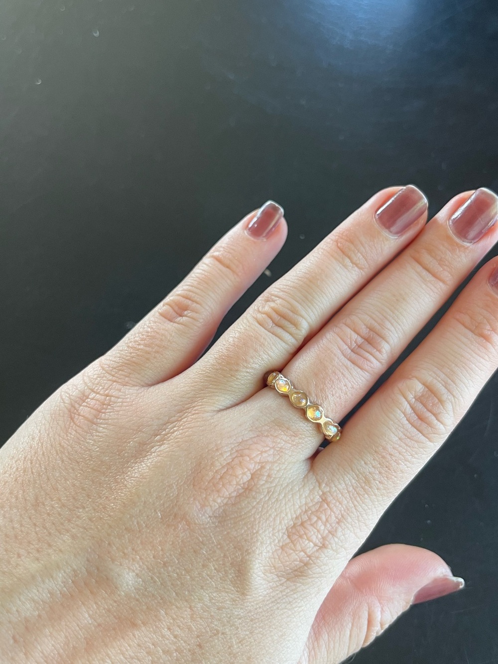 Anthropologie Crystal Bezel Ring